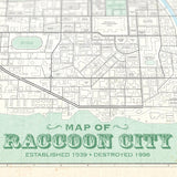Resident Evil - Raccoon City - Vintage Plat Map - 16x20