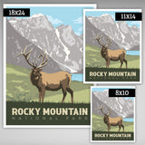 Rocky Mountain National Park Travel Print - Elk in Valley