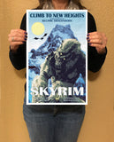 Skyrim - Become Dragonborn - Vintage Travel Print - 11x17