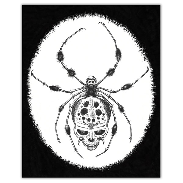 Spider Skull - Horror Illustration - 8x10