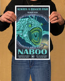 Star Wars - Naboo - Vintage Travel Print - 11x17