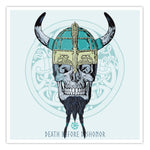 Viking Skull - Death Before Dishonor Print - 12x12