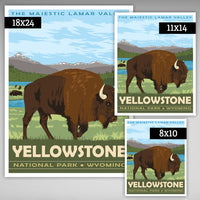 Yellowstone National Park Travel Print - Lamar Valley